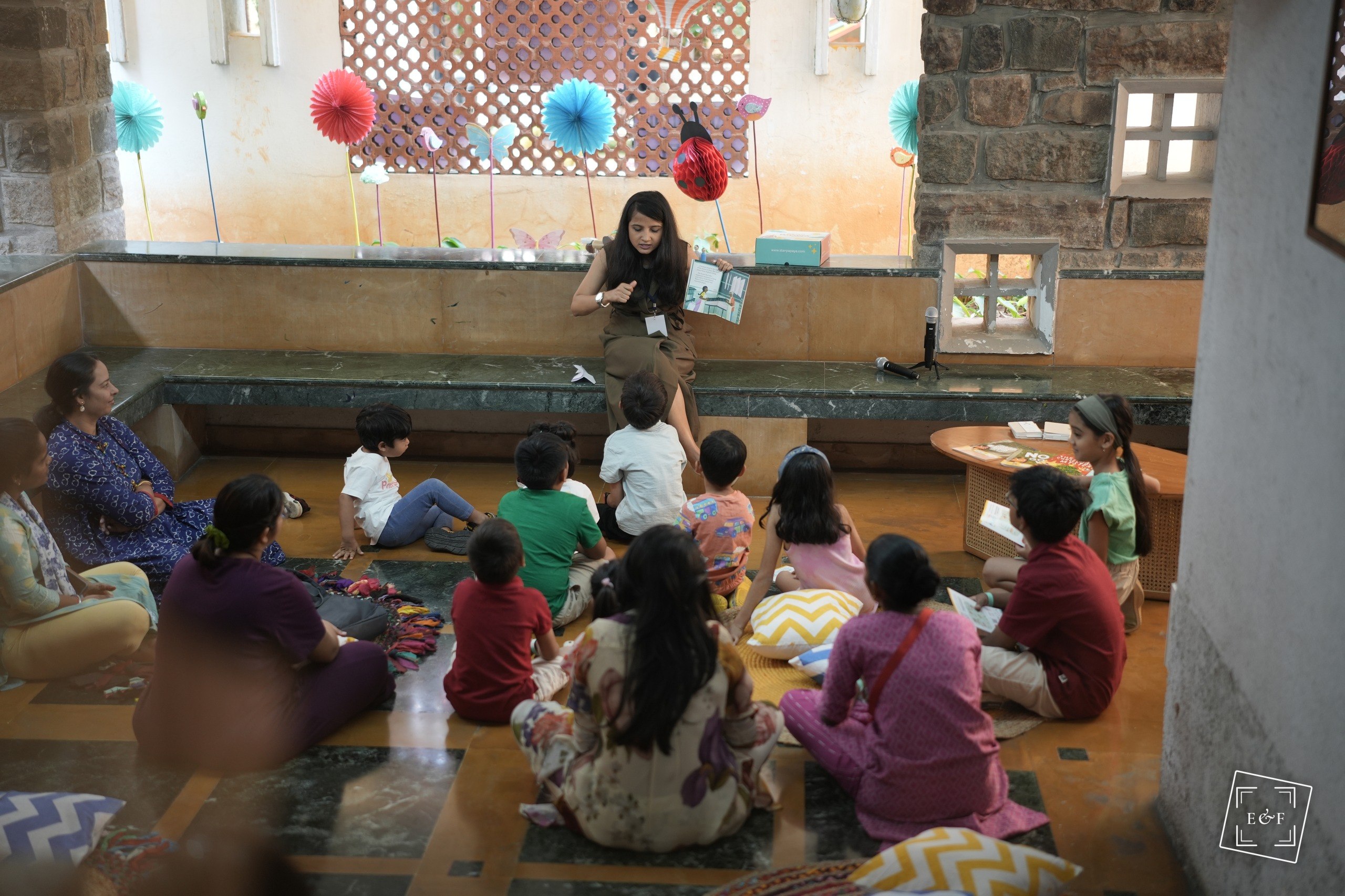 Storytelling session with children at Festival of Play